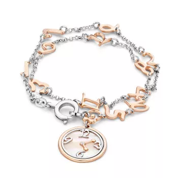 Orphelia® Damen Sterling Silber Armbänd - Silber/Rosa ZA-7174