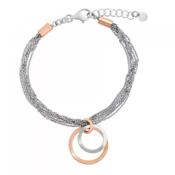 Orphelia® 'Margot' Damen Sterling Silber Armbänd - Silber/Rosa ZA-7387