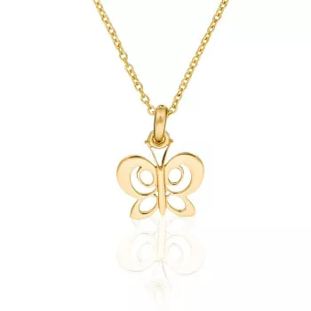 Orphelia® 'Butterfly' Dames Zilver 925 925 Collier - Goudkleurig ZH-7074/1