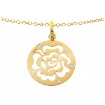 Orphelia® 'Fiore' Dames Zilver 925 925 Collier - Goudkleurig ZH-7079/2