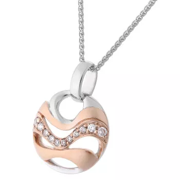 Orphelia® 'Elvina' Damen Sterling Silber Halskette mit Anhänger - Silber/Rosa ZH-7085/1