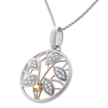 Orphelia® 'Oceane' Femmes Argent Collier avec pendentif - Argent/Rose ZH-7090/1