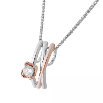 Orphelia® 'Adele' Damen Sterling Silber Halskette mit Anhänger - Silber/Rosa ZH-7094