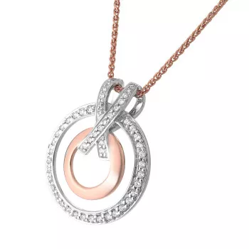 Orphelia® 'Azalea' Dames Zilver 925 925 Collier - Zilver/Rosé ZH-7095/1