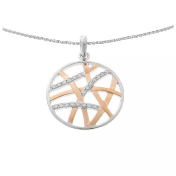 Orphelia® 'Amabella' Damen Sterling Silber Halskette mit Anhänger - Silber/Rosa ZH-7098/1