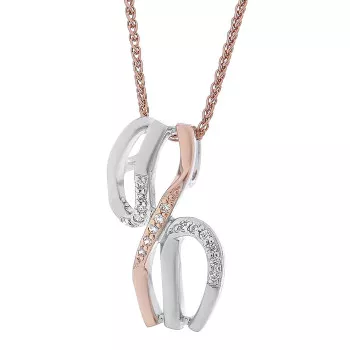 Orphelia® 'Sally' Damen Sterling Silber Halskette mit Anhänger - Silber/Rosa ZH-7230