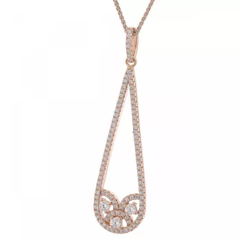 Orphelia® 'Tiziana' Dames Zilver 925 925 Collier - Rosékleurig ZH-7276/RG