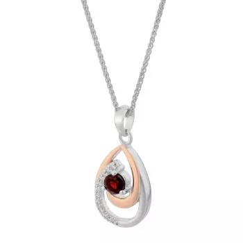 Orphelia® 'Eevi' Femmes Argent Collier avec pendentif - Argent/Rose ZH-7375/1