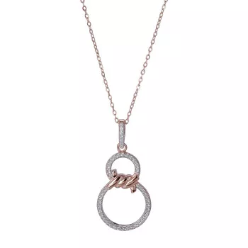 Orphelia® 'Aavia' Damen Sterling Silber Halskette mit Anhänger - Rosé ZH-7422