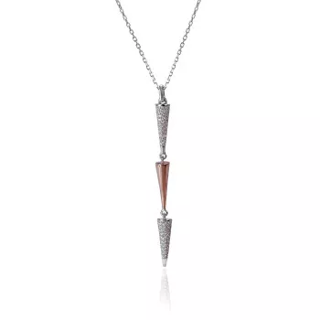 Orphelia® 'Aada' Damen Sterling Silber Halskette mit Anhänger - Silber/Rosa ZH-7433