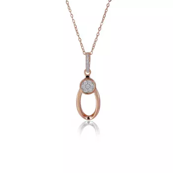 Orphelia® 'Ambra' Damen Sterling Silber Halskette mit Anhänger - Rosé ZH-7439