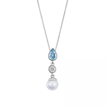 Orphelia® 'Lylou' Women's Sterling Silver Chain with Pendant - Silver ZH-7498