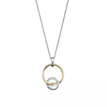 Orphelia® 'Antoine' Damen Sterling Silber Halskette mit Anhänger - Silber/Gold ZH-7503/1