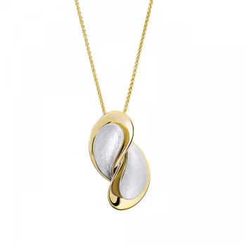 Orphelia® 'Ameliana' Women's Sterling Silver Chain with Pendant - Silver/Gold ZH-7508