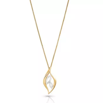 Orphelia® 'Charlotte' Women's Sterling Silver Chain with Pendant - Silver/Gold ZH-7523/G