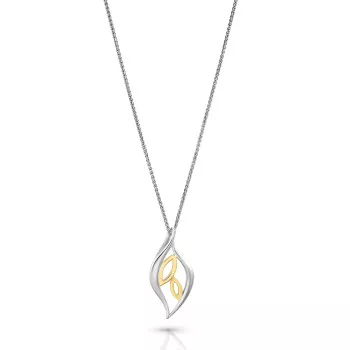 Orphelia® 'Charlotte' Women's Sterling Silver Chain with Pendant - Silver/Gold ZH-7523