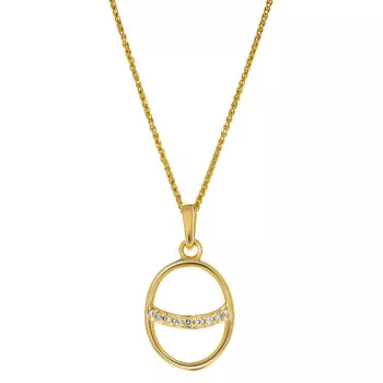 Orphelia® 'Amaliada' Women's Sterling Silver Pendant with Chain - Gold ZH-7572