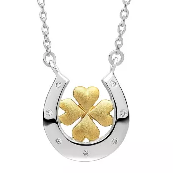 Orphelia® 'SIGNATURE' Women's Sterling Silver Chain with Pendant - Silver/Gold ZK-7517 #1