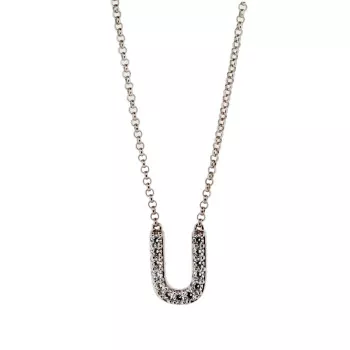 Orphelia®  Mixte Argent Collier avec pendentif - Argent ZK-ALPHA/U