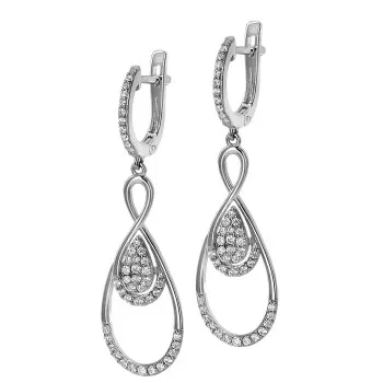 Orphelia® 'Angelina' Dames Zilver 925 925 Oorhangers - Zilverkleurig ZO-7041
