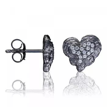 Orphelia® 'Hazel' Femmes Argent Puce d'oreille - Noir ZO-7082/2