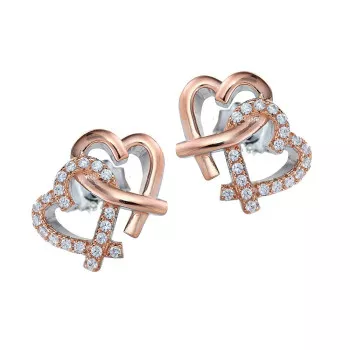 Orphelia® 'Tyra' Femmes Argent Puce d'oreille - Rosé ZO-7250