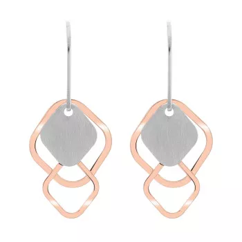 Orphelia® 'Inez' Dames Zilver 925 925 Oorhangers - Zilver/Rosé ZO-7391