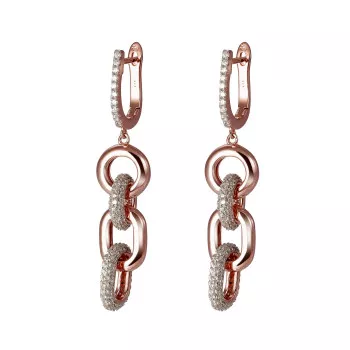 Orphelia® 'Berlina' Dames Zilver 925 925 Oorhangers - Rosékleurig ZO-7416
