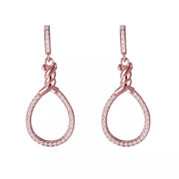 Orphelia® 'Aava' Dames Zilver 925 925 Oorhangers - Rosékleurig ZO-7421