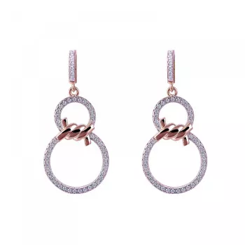Orphelia® 'Aavia' Dames Zilver 925 925 Oorhangers - Rosékleurig ZO-7422