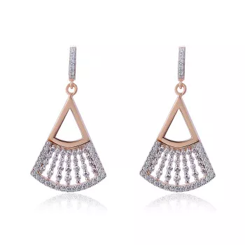 Orphelia® 'Carina' Dames Zilver 925 925 Oorhangers - Rosékleurig ZO-7436