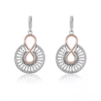 Orphelia® 'Frida' Dames Zilver 925 925 Oorhangers - Zilver/Rosé ZO-7437