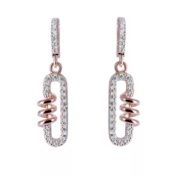 Orphelia® 'Gigi' Dames Zilver 925 925 Oorhangers - Rosékleurig ZO-7438