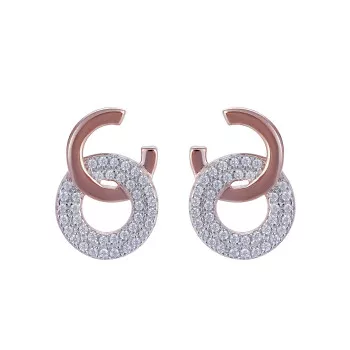 Orphelia® 'Carleen' Dames Zilver 925 925 Oorhangers - Rosékleurig ZO-7440