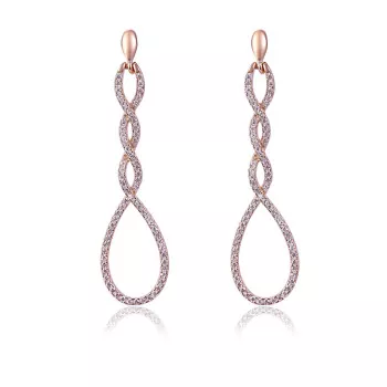 Orphelia® 'Aurora' Dames Zilver 925 925 Oorhangers - Rosékleurig ZO-7459