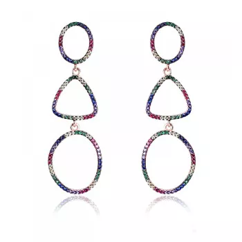Orphelia® 'Aura' Dames Zilver 925 925 Oorhangers - Rosékleurig ZO-7461