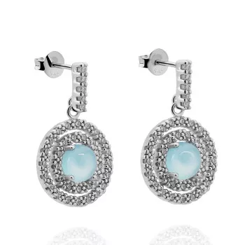 Orphelia® 'Rivera' Women's Sterling Silver Drop Earrings - Silver ZO-7481/BC