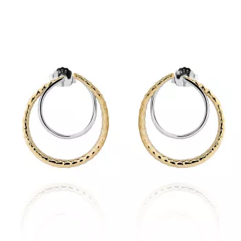 Orphelia® 'Bastien' Dames Zilver 925 925 Oorknoppen - Zilver/Goud ZO-7499