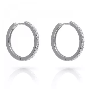 Orphelia® 'Fay' Women's Sterling Silver Hoop Earrings - Silver ZO-7557