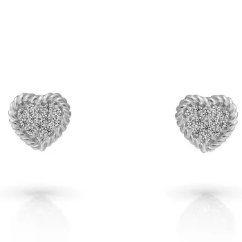 Orphelia® 'Elite' Women's Sterling Silver Stud Earrings - Silver ZO-7566