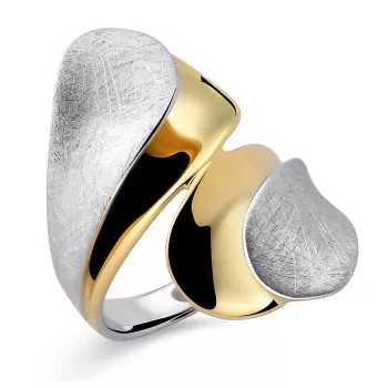 Orphelia® Women's Sterling Silver Ring - Silver/Gold ZR-7508 #1