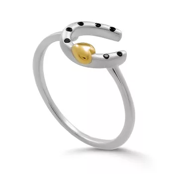 Orphelia® 'AURORA' Women's Sterling Silver Ring - Silver/Gold ZR-7525 #1