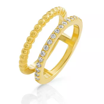 Orphelia® 'Chic' Women's Sterling Silver Ring - Gold ZR-7537/G