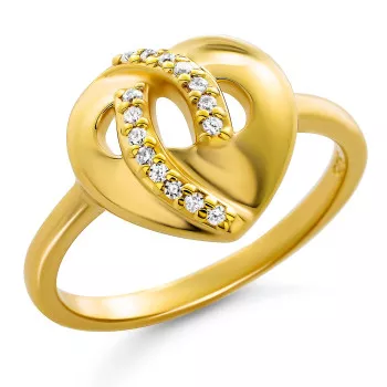 Orphelia® 'Amore' Women's Sterling Silver Ring - Gold ZR-7577/G