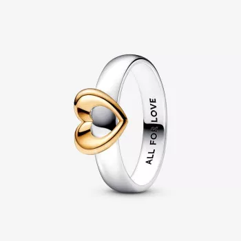 Pandora® Pandora Moments 'Radiant Heart' Women's Sterling Silver Ring - Silver/Gold 162504C00