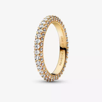 Pandora® 'Timeless Pavé' Damen Verchromtem Metall Ring - Gold 162627C01