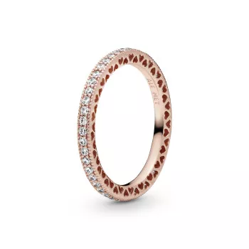 Pandora® 'Hearts' Damen Verchromtem Metall Ring - Rosé 180963CZ