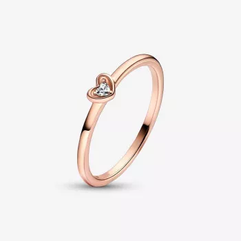 Pandora® Pandora Moments 'Radiant Heart' Women's Gold Plated Metal Ring - Rose 182495C01