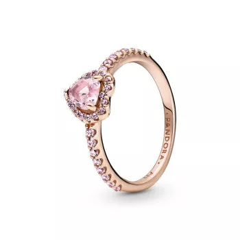 Pandora® Pandora Timeless 'Elevated Heart' Women's Gold Plated Metal Ring - Rose 188421C04