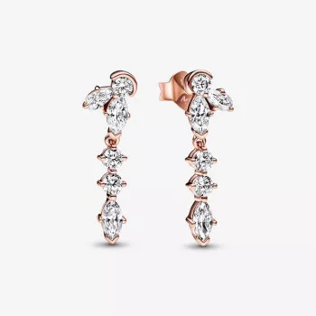 Pandora® Pandora Timeless 'Herbarium Cluster' Women's Gold Plated Metal Drop Earrings - Rose 282404C01